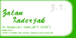 zalan kaderjak business card